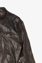Vintage Dark Brown Banana Republic Leather Racer Jacket (1990s)