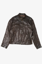 Vintage Dark Brown Banana Republic Leather Racer Jacket (1990s)