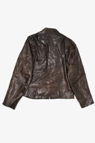 Vintage Dark Brown Banana Republic Leather Racer Jacket (1990s)
