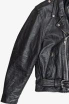 Vintage Unik International Inc. Distressed Leather Motorcycle Jacket (1990s)