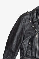 Vintage Unik International Inc. Distressed Leather Motorcycle Jacket (1990s)