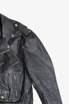 Vintage Unik International Inc. Distressed Leather Motorcycle Jacket (1990s)