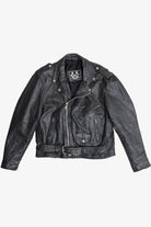 Vintage Unik International Inc. Distressed Leather Motorcycle Jacket (1990s)