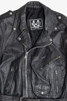 Vintage Unik International Inc. Distressed Leather Motorcycle Jacket (1990s)
