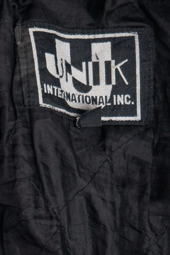 Vintage Unik International Inc. Distressed Leather Motorcycle Jacket (1990s)