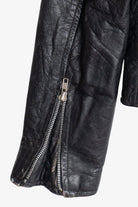 Vintage Unik International Inc. Distressed Leather Motorcycle Jacket (1990s)