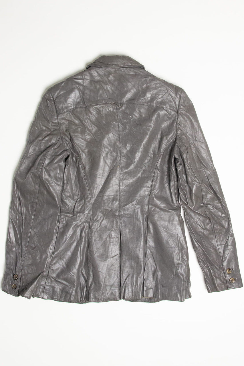 Grey Etienne Aigner Leather Jacket 260