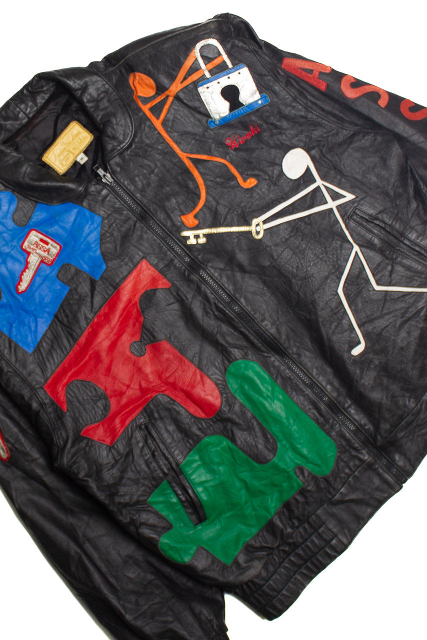 Vintage Lock And Key Honolulu Hawaii J.A.L Leather Jacket (1980s) 272