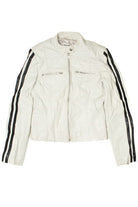 Vintage Black & White Striped Leather Jacket