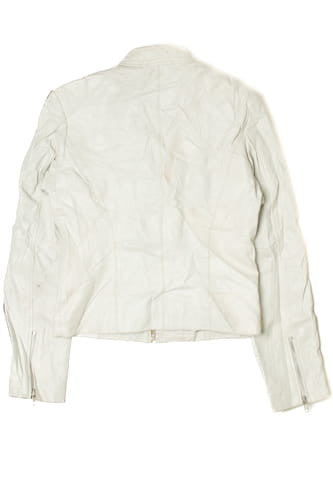 Vintage Black & White Striped Leather Jacket