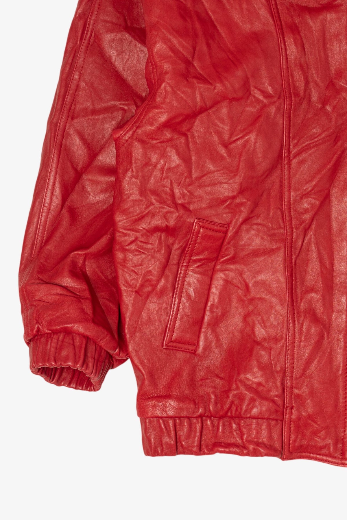 Vintage Red Leather Nordstrom Bomber Jacket (1980s)