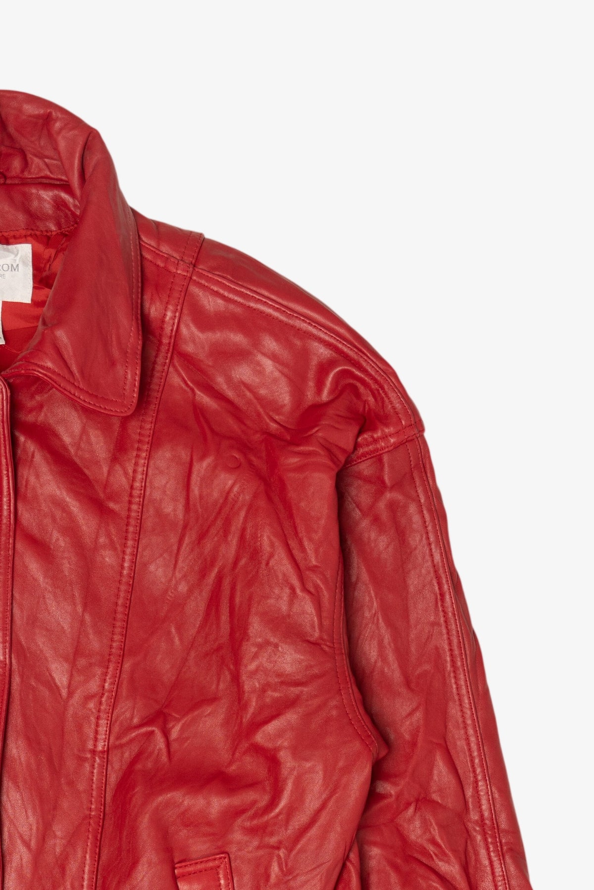 Vintage Red Leather Nordstrom Bomber Jacket (1980s)