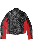 Vintage  Red Mesh Detail Michael Malik Leather Jacket