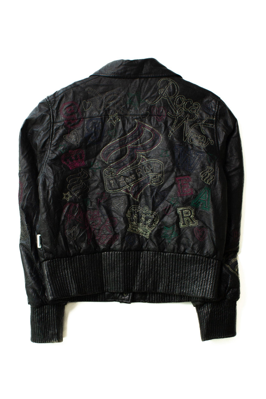 Vintage Rocawear Embroidered Leather Jacket (2000s)