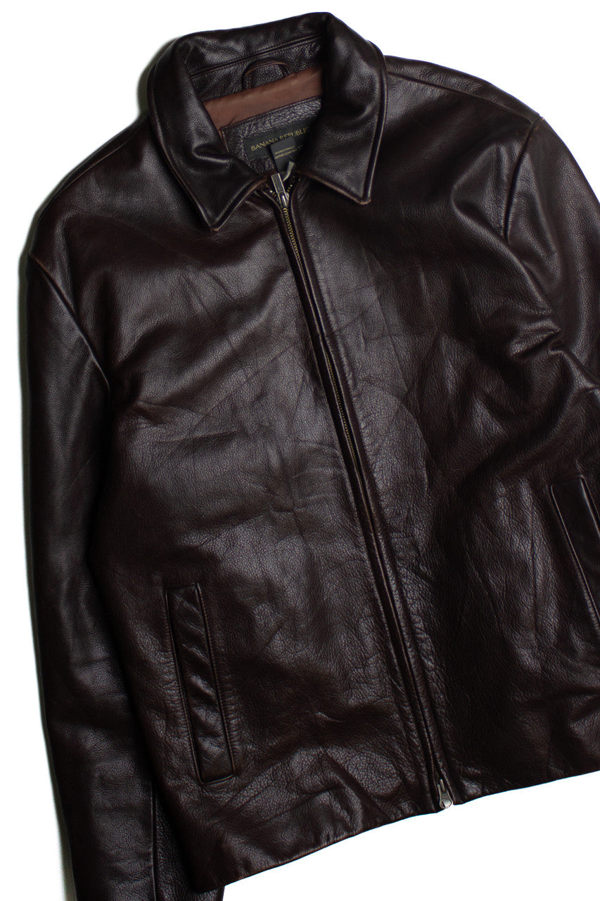 Vintage Banana Republic Brown Leather Jacket (1990s) 301