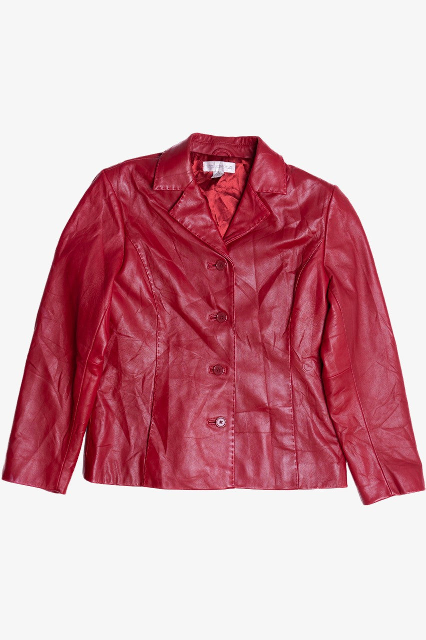 Vintage Petite Sophisticate Leather Office Blazer Jacket