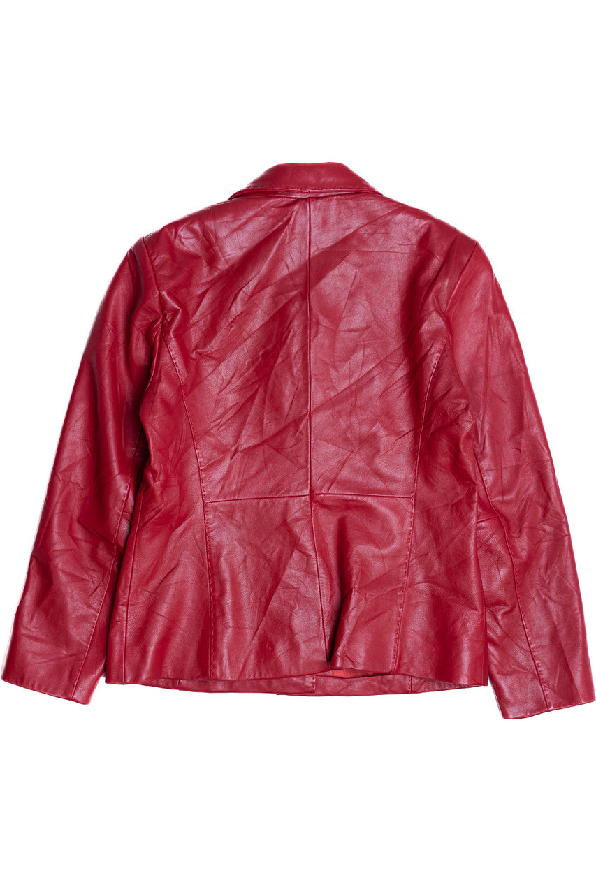 Vintage Petite Sophisticate Leather Office Blazer Jacket