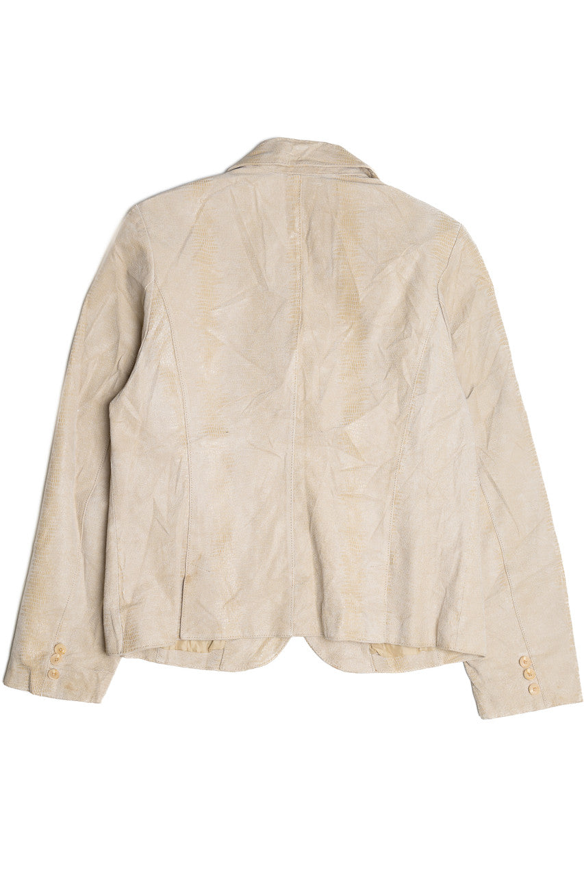 Vintage  Kim Rogers Snake Pattern Leather Blazer Jacket