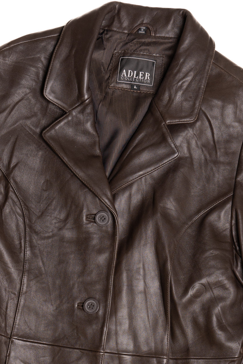 Vintage Adler Collection Dark Brown Lamb Skin Leather Jacket