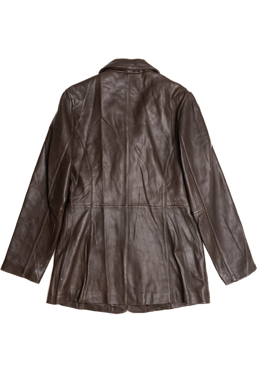 Vintage Adler Collection Dark Brown Lamb Skin Leather Jacket