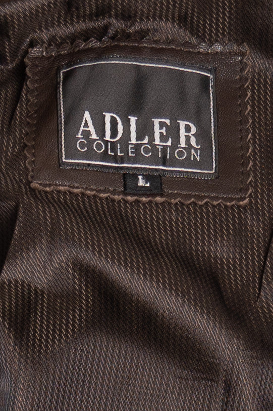 Vintage Adler Collection Dark Brown Lamb Skin Leather Jacket