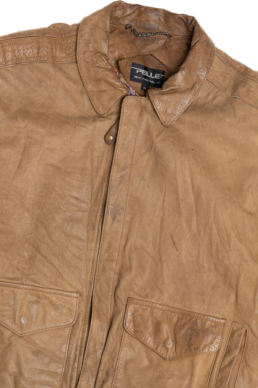 Vintage Pelle Leather Bomber Jacket