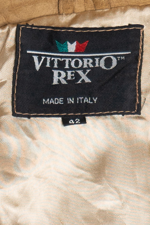 Vintage Distressed Vittorio Rex Leather Suede Jacket