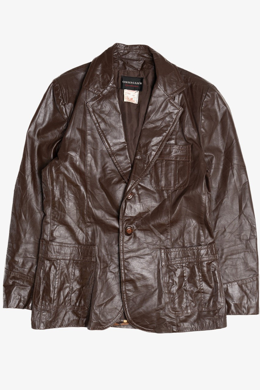 Vintage Dark Brown Oshman's Sportswear Leather Jacket