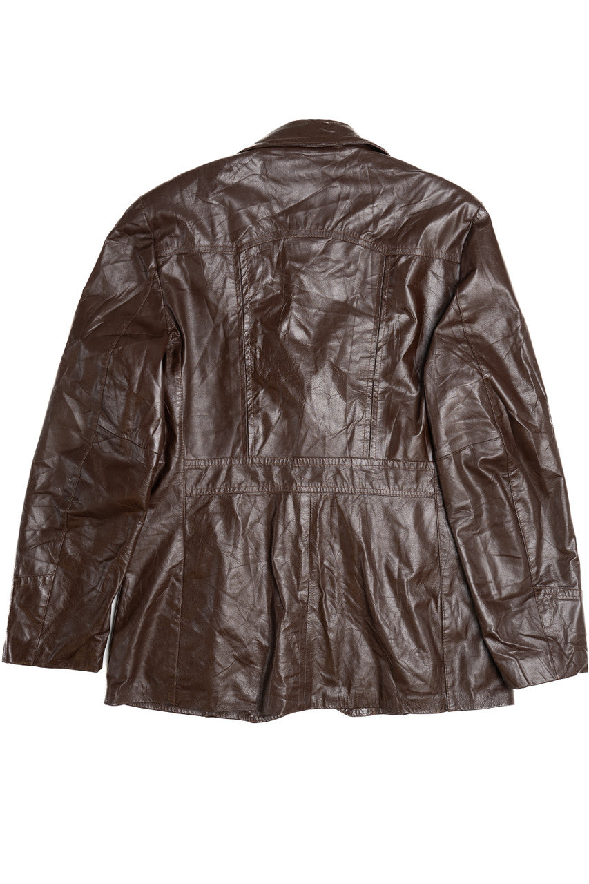 Vintage Dark Brown Oshman's Sportswear Leather Jacket