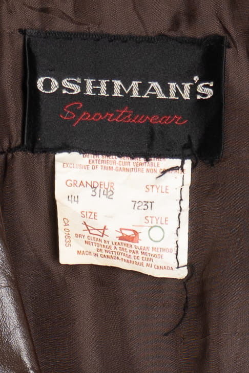 Vintage Dark Brown Oshman's Sportswear Leather Jacket