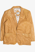 Vintage Ostrich-Like Leather Detail Leather Jacket