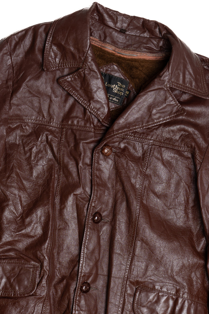 Vintage Sears Leather Shop Leather Jacket With Liner