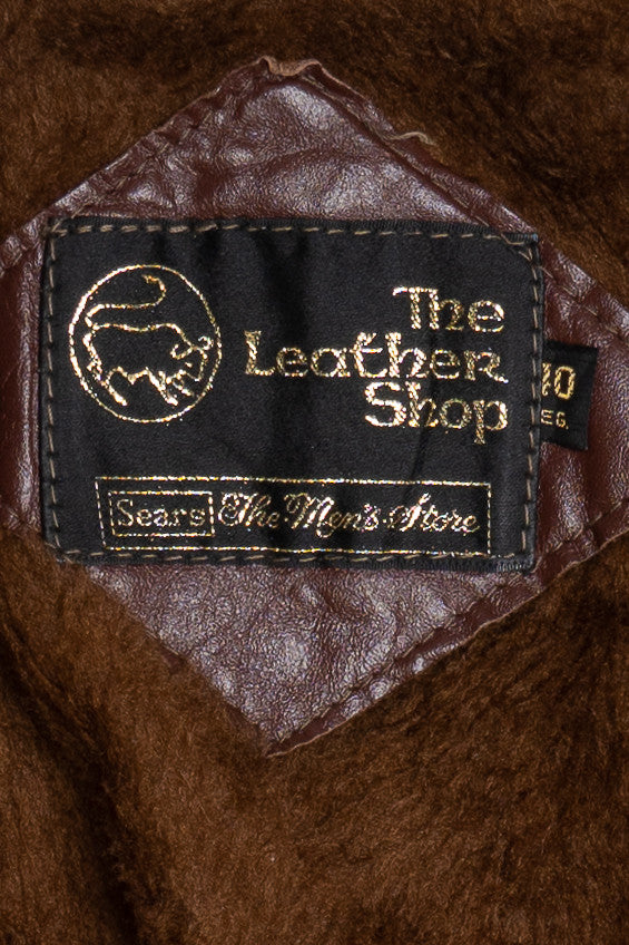 Vintage Sears Leather Shop Leather Jacket With Liner
