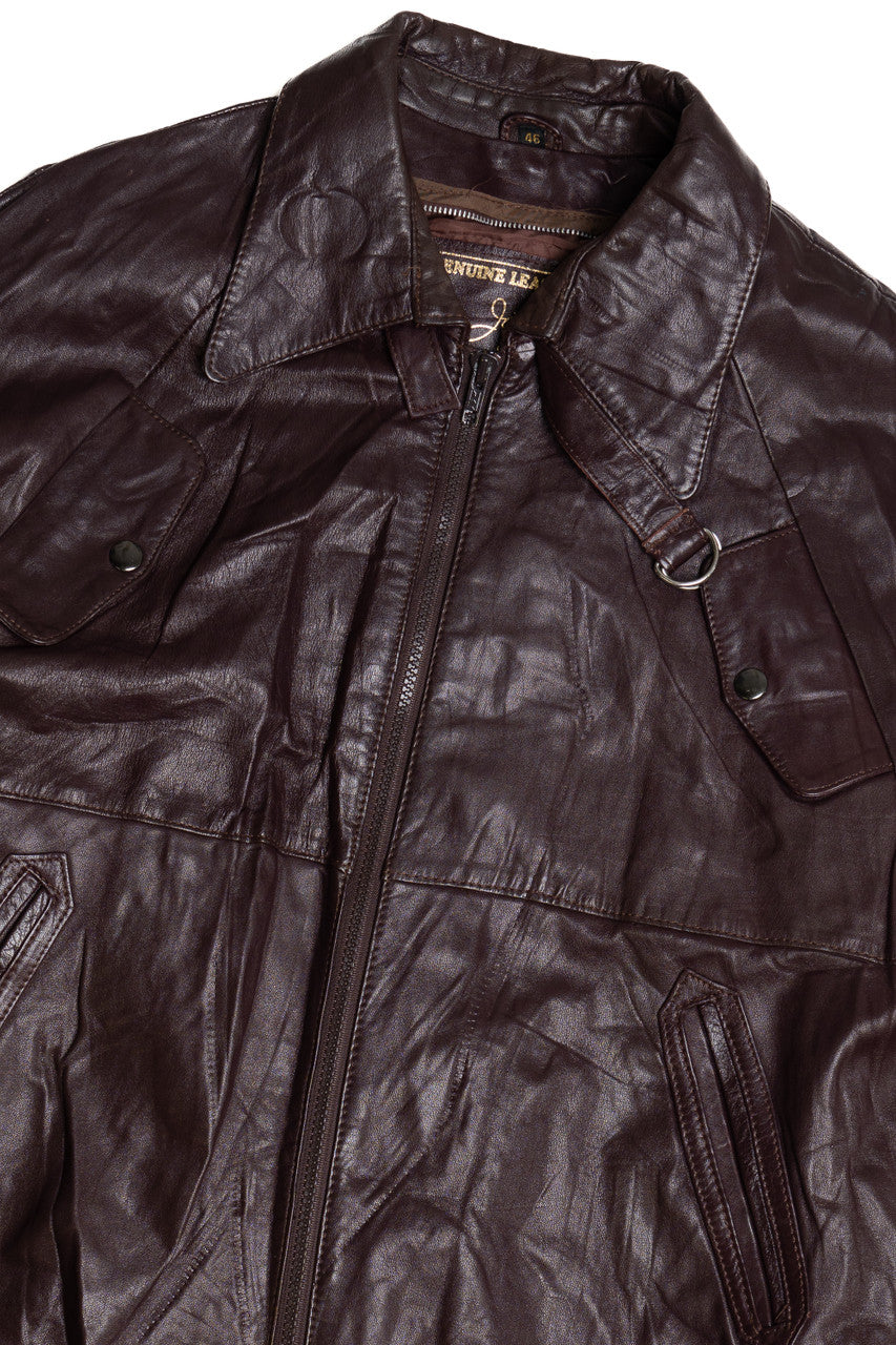 Vintage Johnnie Owens Leather Bomber Jacket