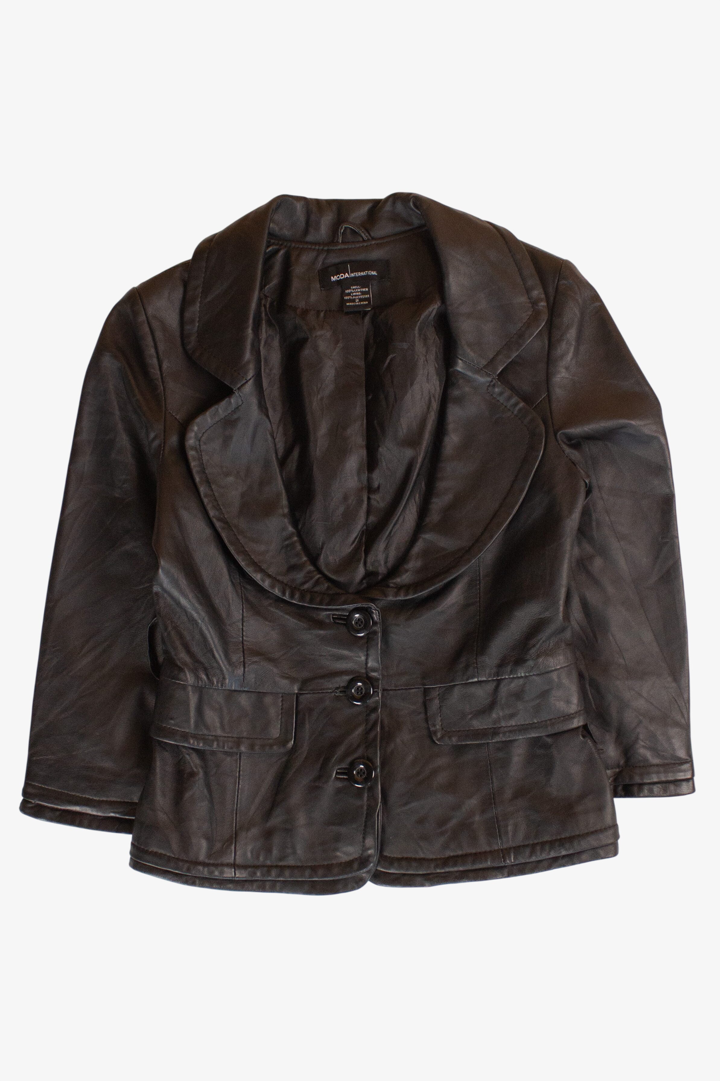 Black Leather Blazer Jacket (2000s)