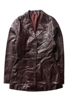 Vintage Dark Maroon Leather Trench Coat (1970s)
