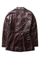 Vintage Dark Maroon Leather Trench Coat (1970s)