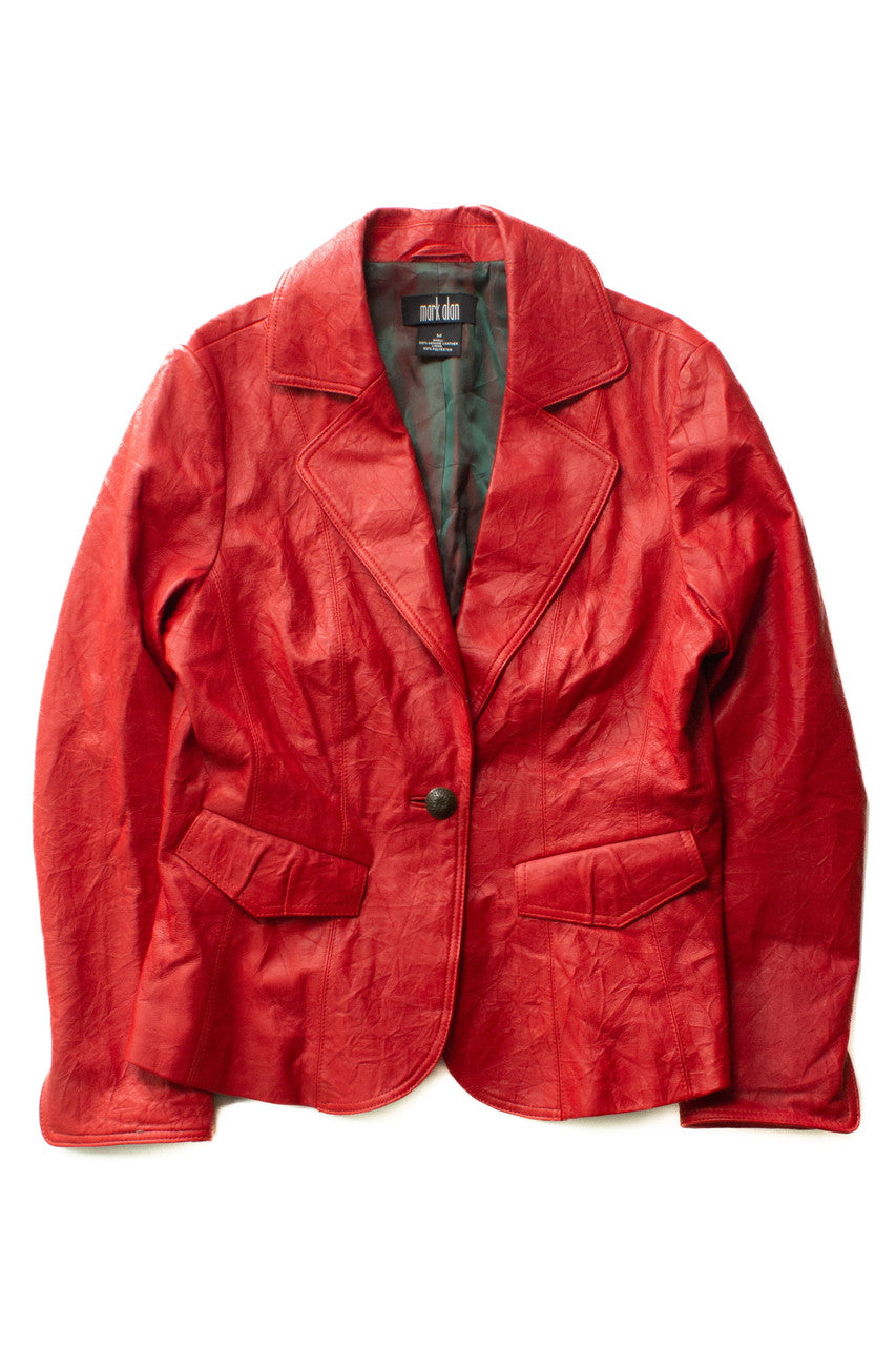 Mark Alan Red Leather Jacket (2000s) – Ragstock