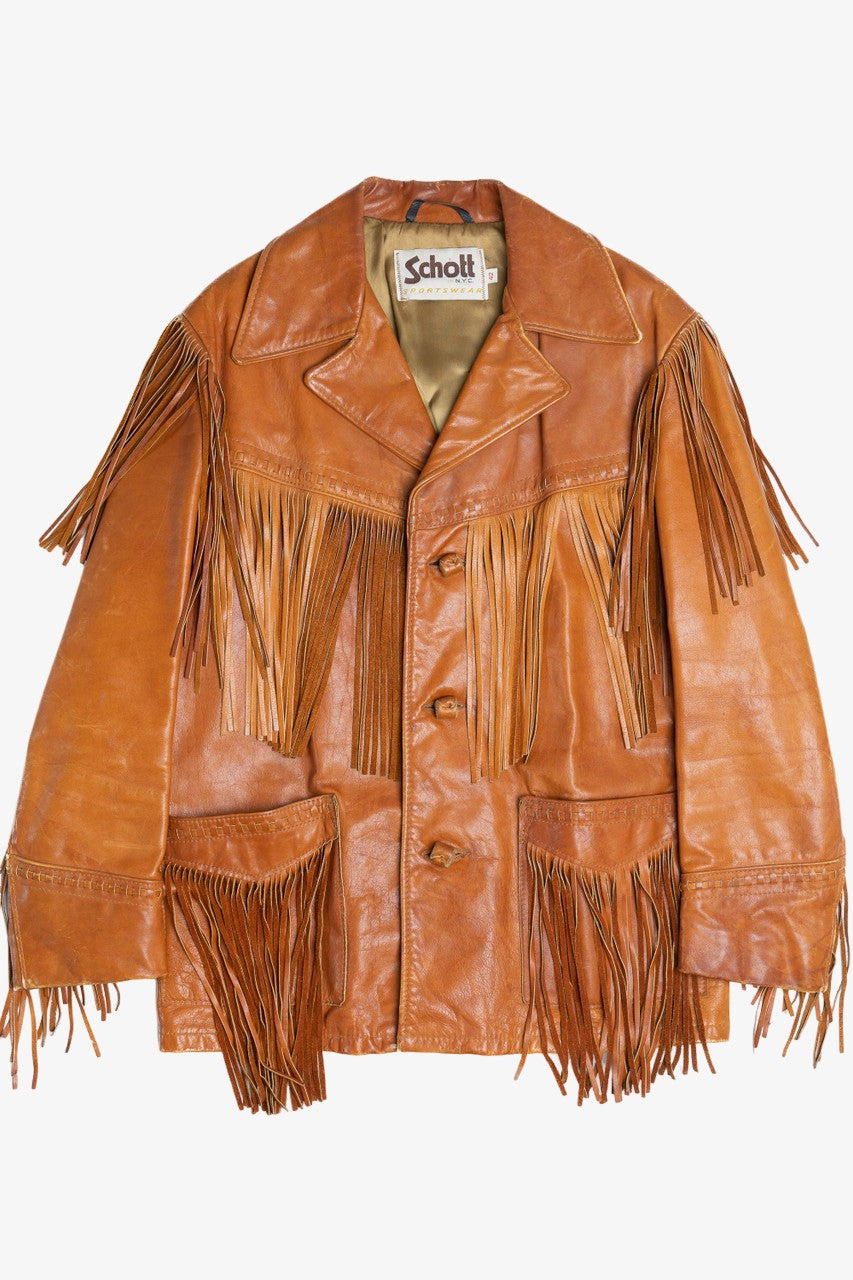 Vintage Schott Leather Jacket With Fringe