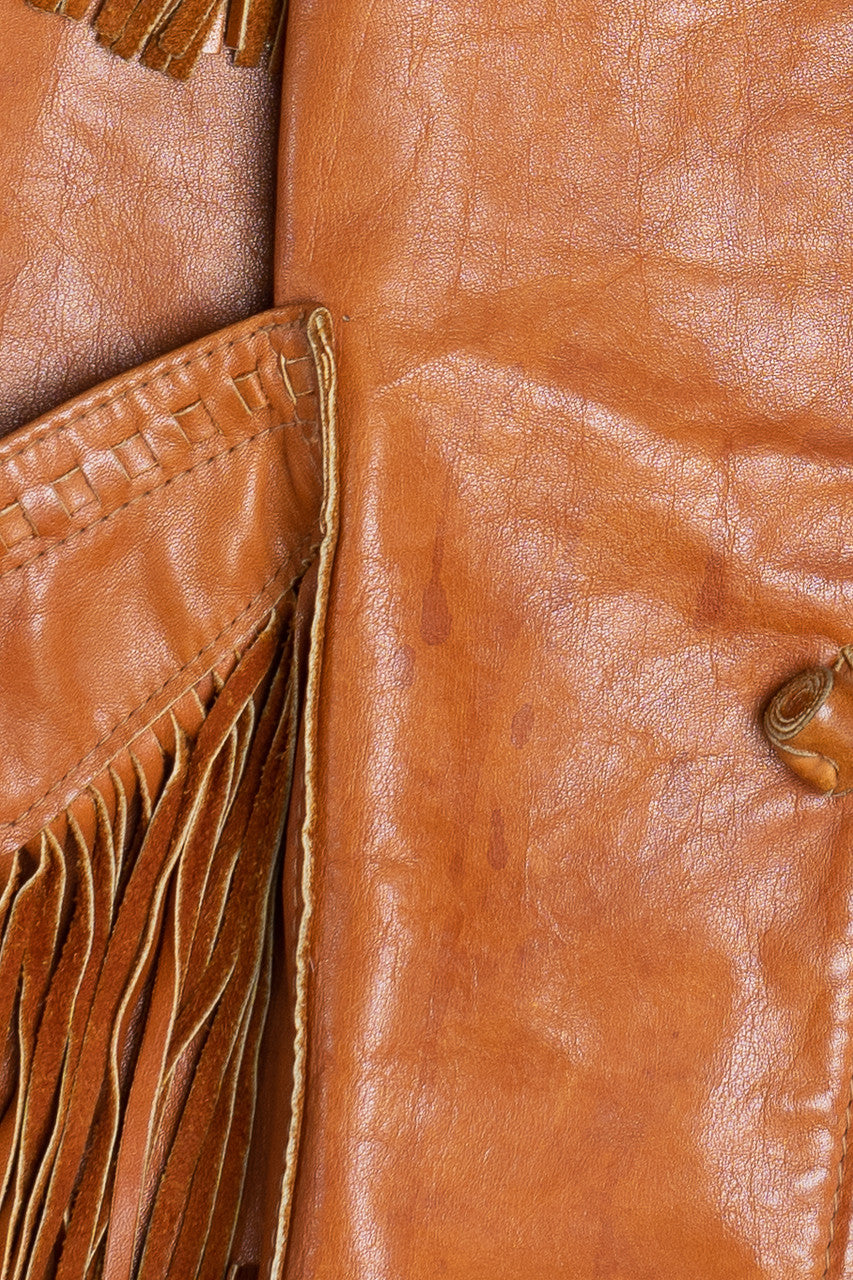 Vintage Schott Leather Jacket With Fringe