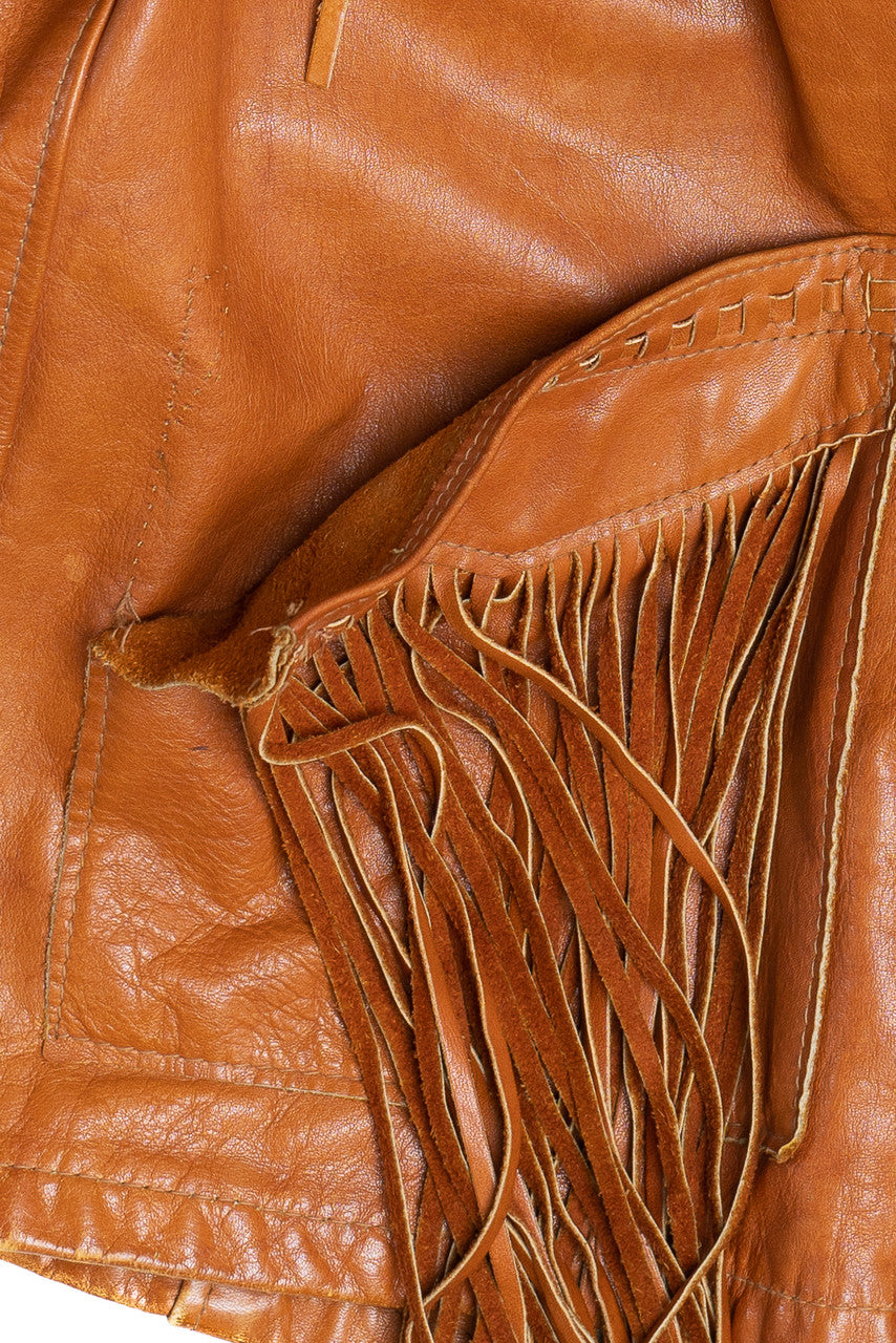 Vintage Schott Leather Jacket With Fringe