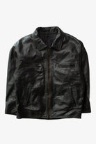 Vintage Black Zip Up Leather Jacket (1990s)