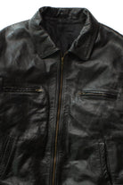 Vintage Black Zip Up Leather Jacket (1990s)