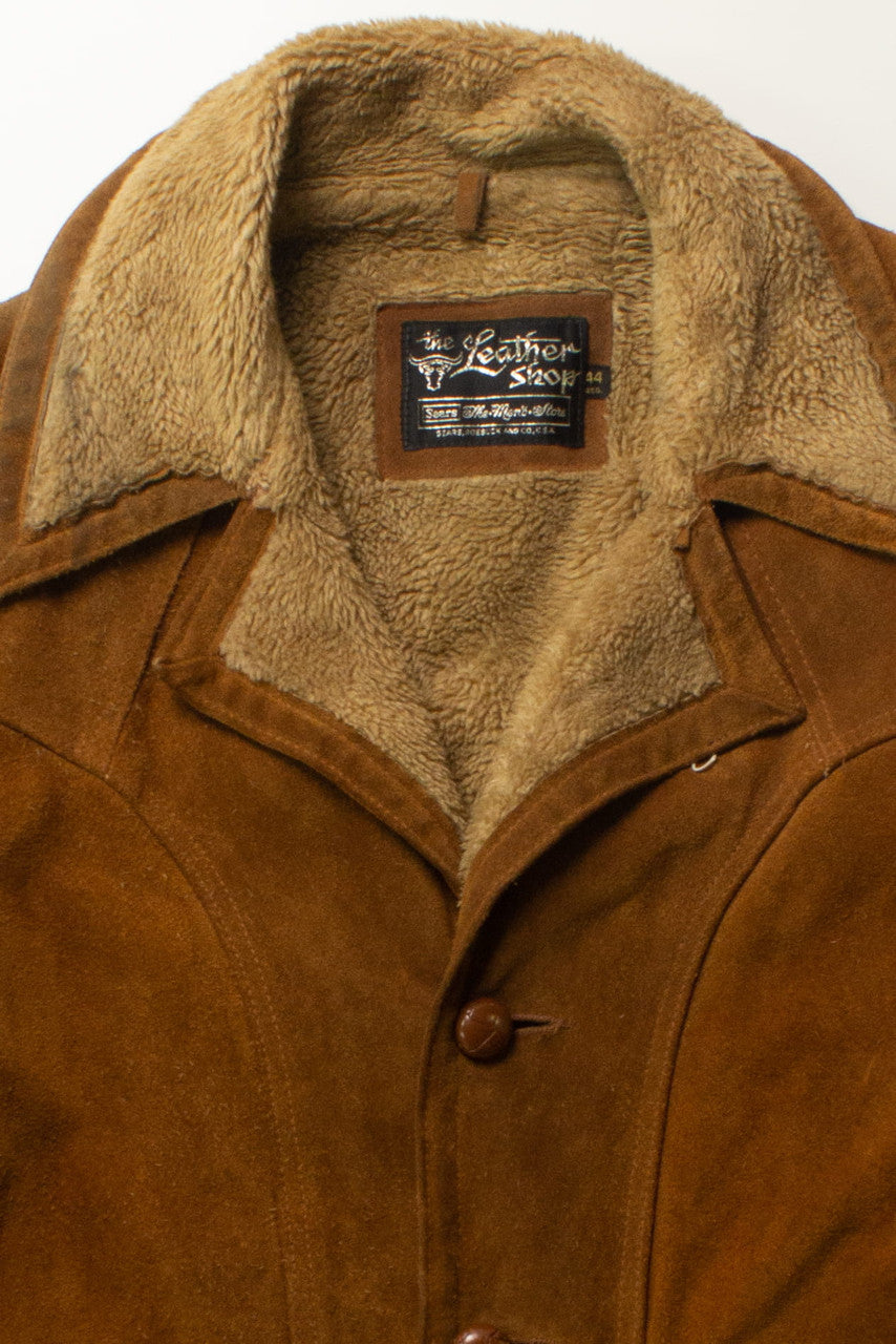 Vintage Sears Sherpa Suede Coat (1970s)