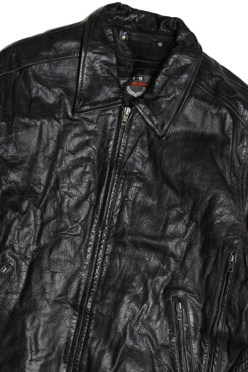 Vintage Wilsons Leather Cafe Racer Lined Leather Jacket (1990s)