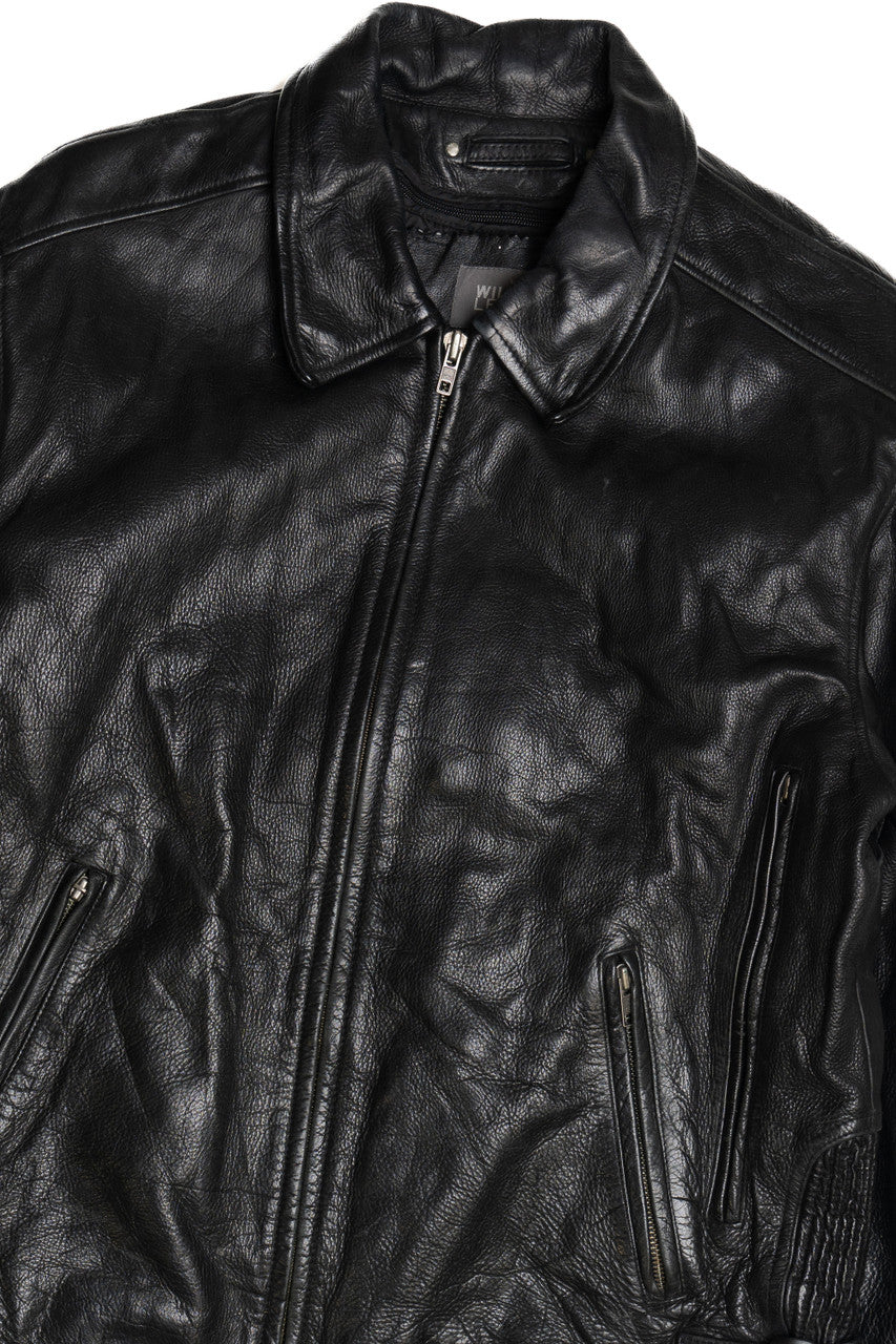 Vintage Wilsons Leather Cafe Racer Lined Leather Jacket (1990s) 374