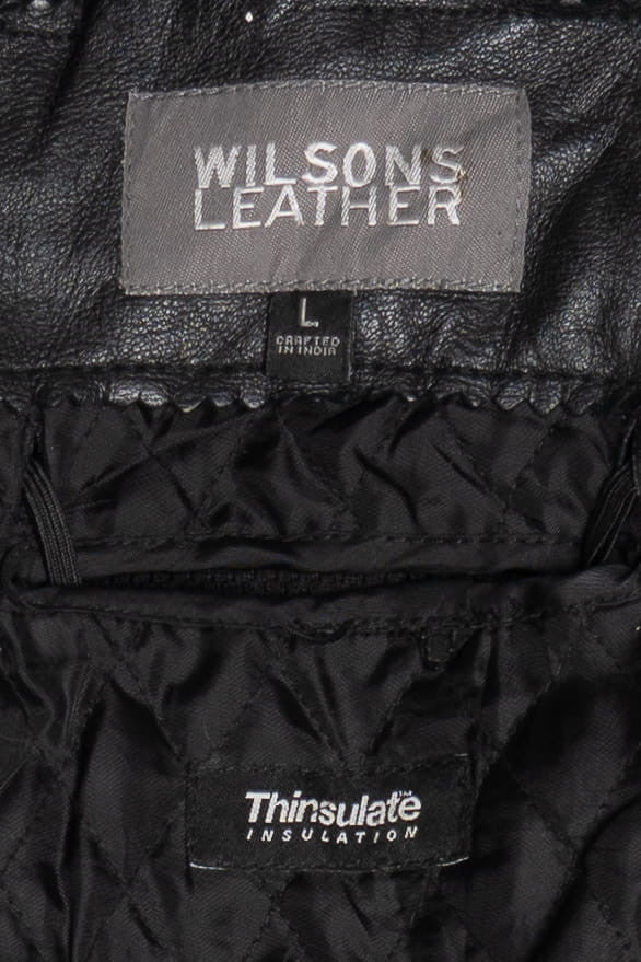Vintage Wilsons Leather Cafe Racer Lined Leather Jacket (1990s) 374