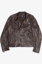Vintage Hilfiger Dark Brown Leather Jacket (2000s)