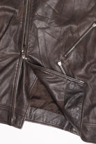 Vintage Hilfiger Dark Brown Leather Jacket (2000s)