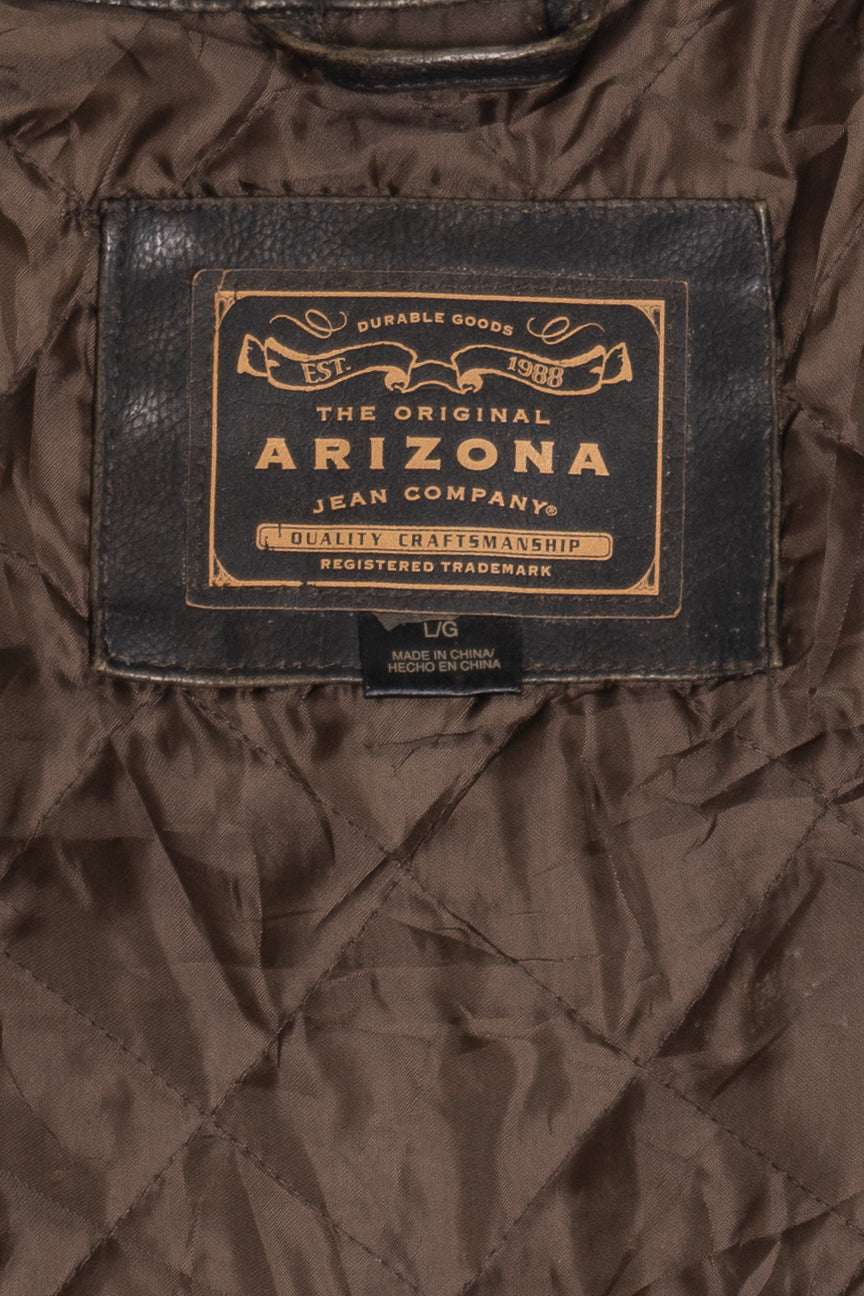 Vintage Arizona Cafe Racer Leather Jacket (1990s)